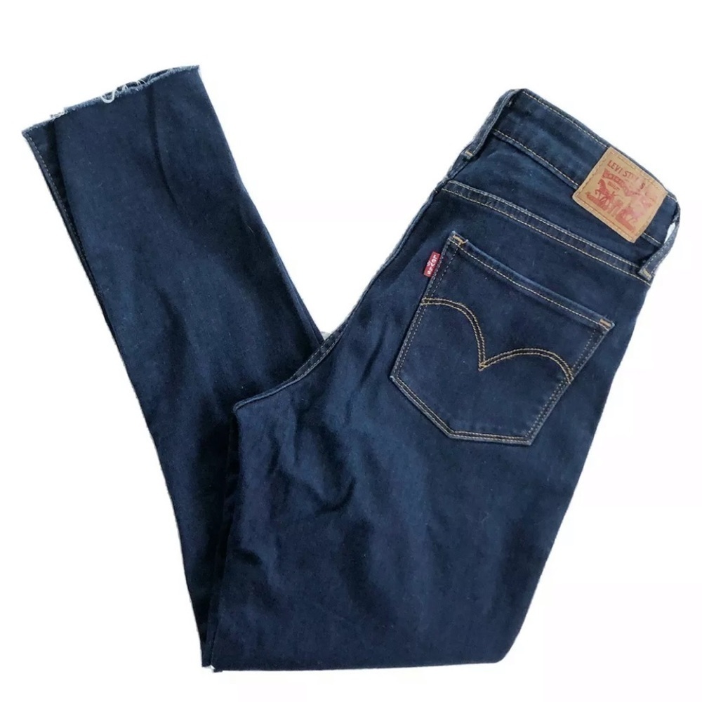 Levi's 721 High Rise Skinny Raw Hem Jeans